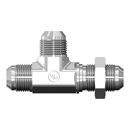 World Wide Fittings Male JIC to Male JIC to Male JIC Bulkhead Tube Tee - With Locknut F5726X10X10X10LN